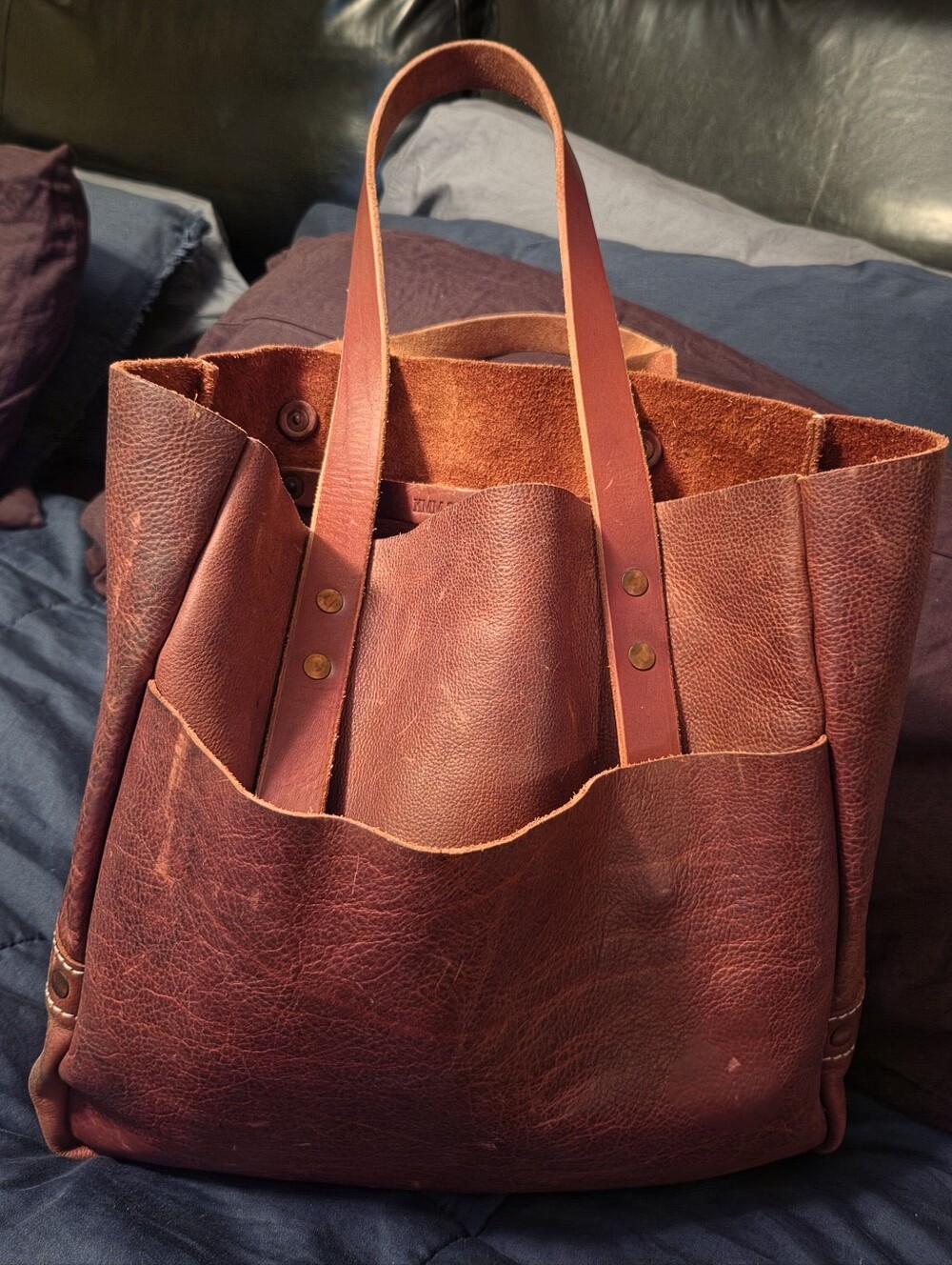 KMM and Co Carryall tote in Tan Kodiak